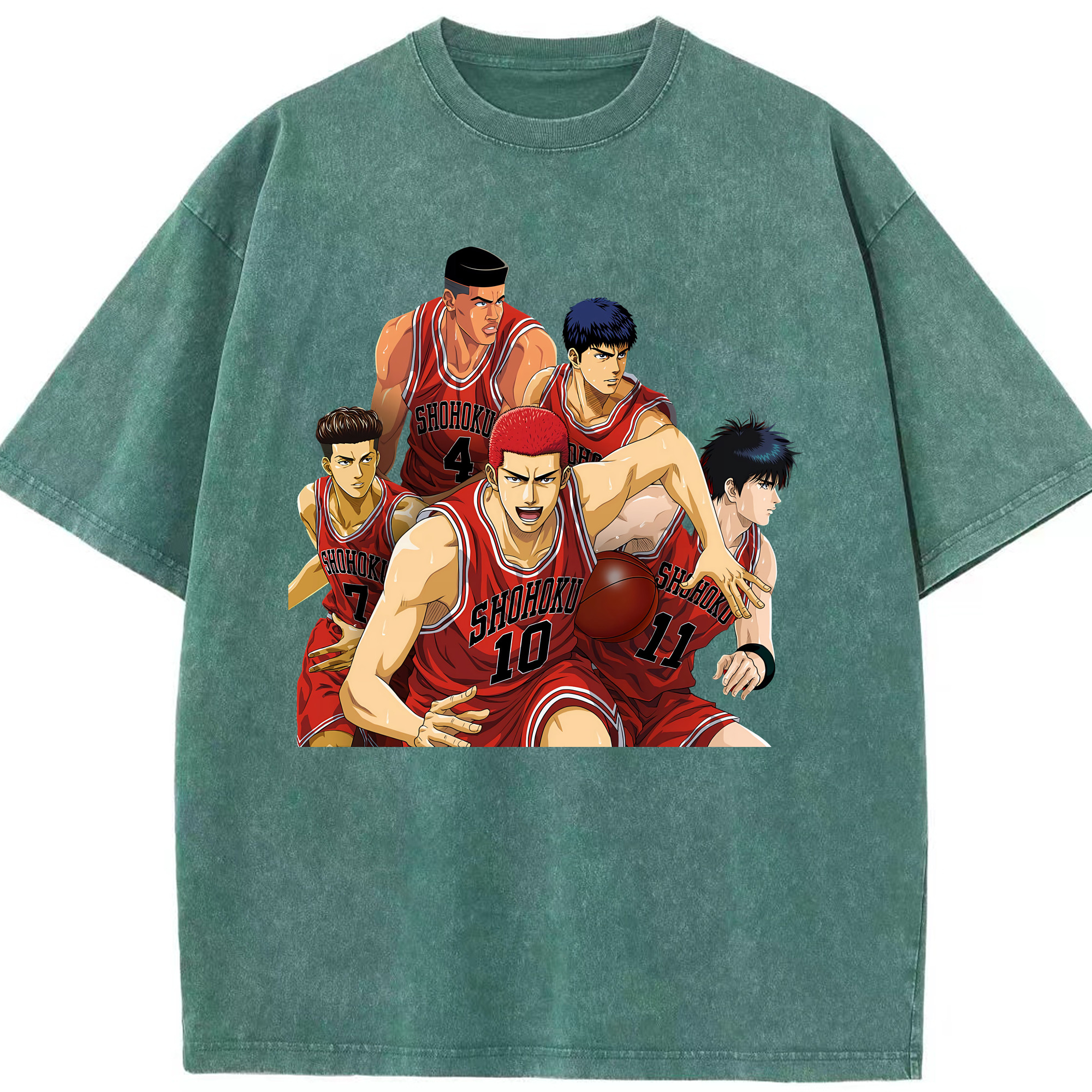 （画像用） SLAM DUNK／スラムダンク 綿100% ヴィンテージ風 半袖Tシャツ（フロントプリント）